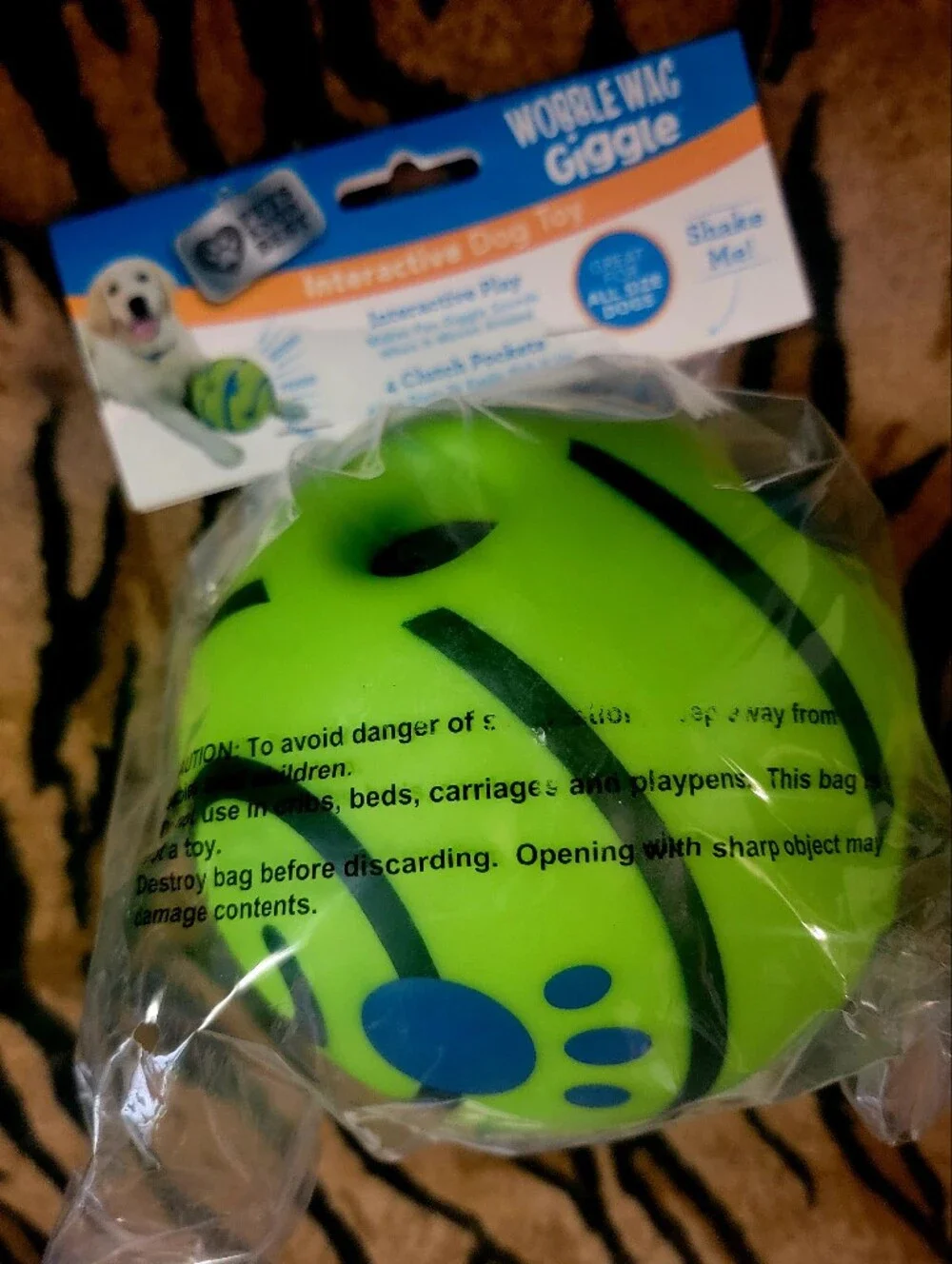 Giggler Ball Dog Interactive Sound Activated Dog Toy - Green Large Xlarge Ea.